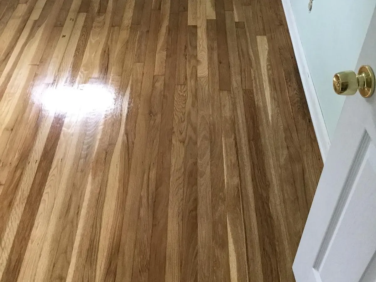 The same bedroom floor sanded and refinished